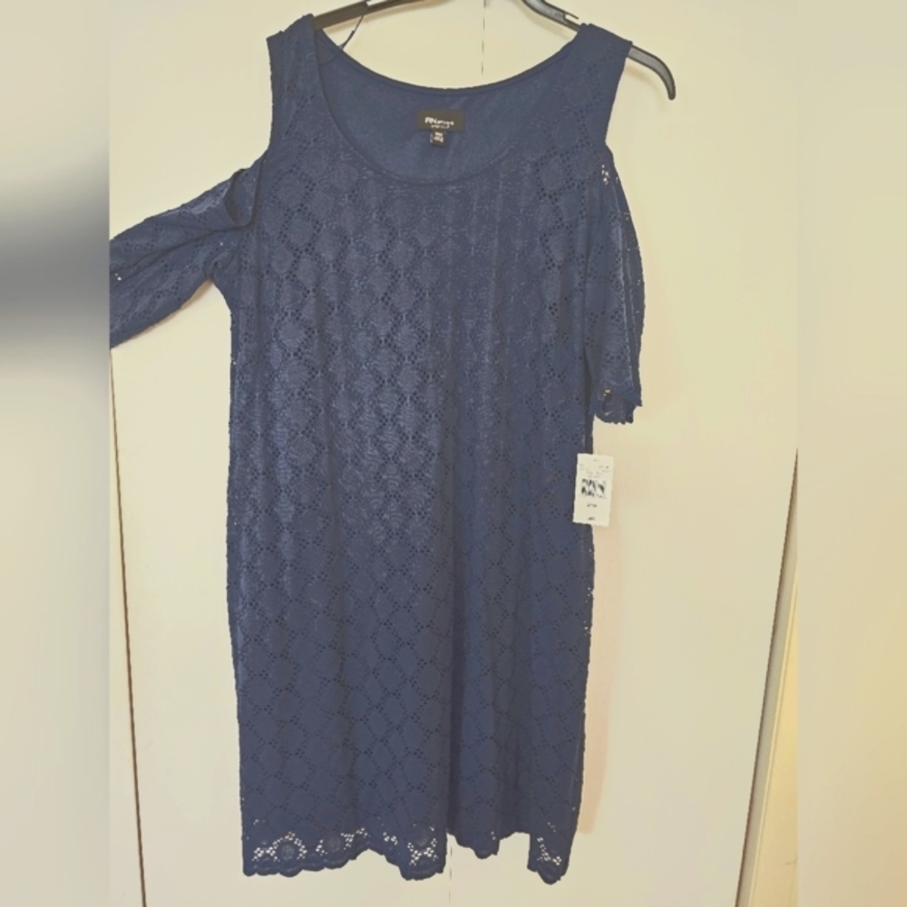 Stretch lace eyelet dress